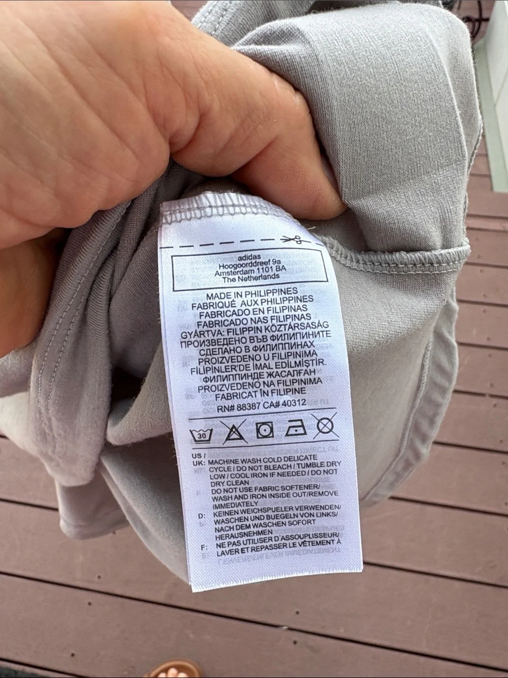 adidas Men's Long Sleeve Crew in Light Gray